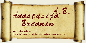 Anastasija Brčanin vizit kartica